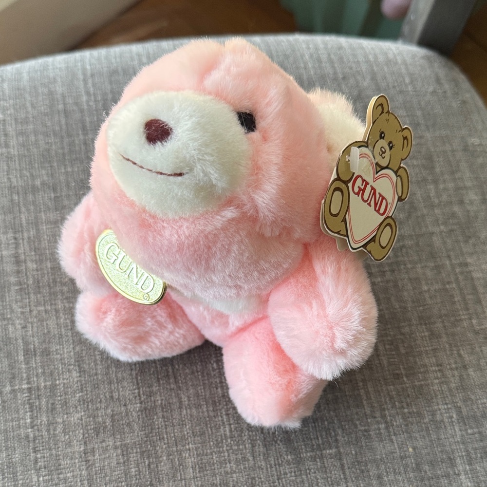 Gund Snuff Vintage Pink Bear 1980 all tags